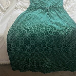 Banana Republic Teal and Black Patterned Dress